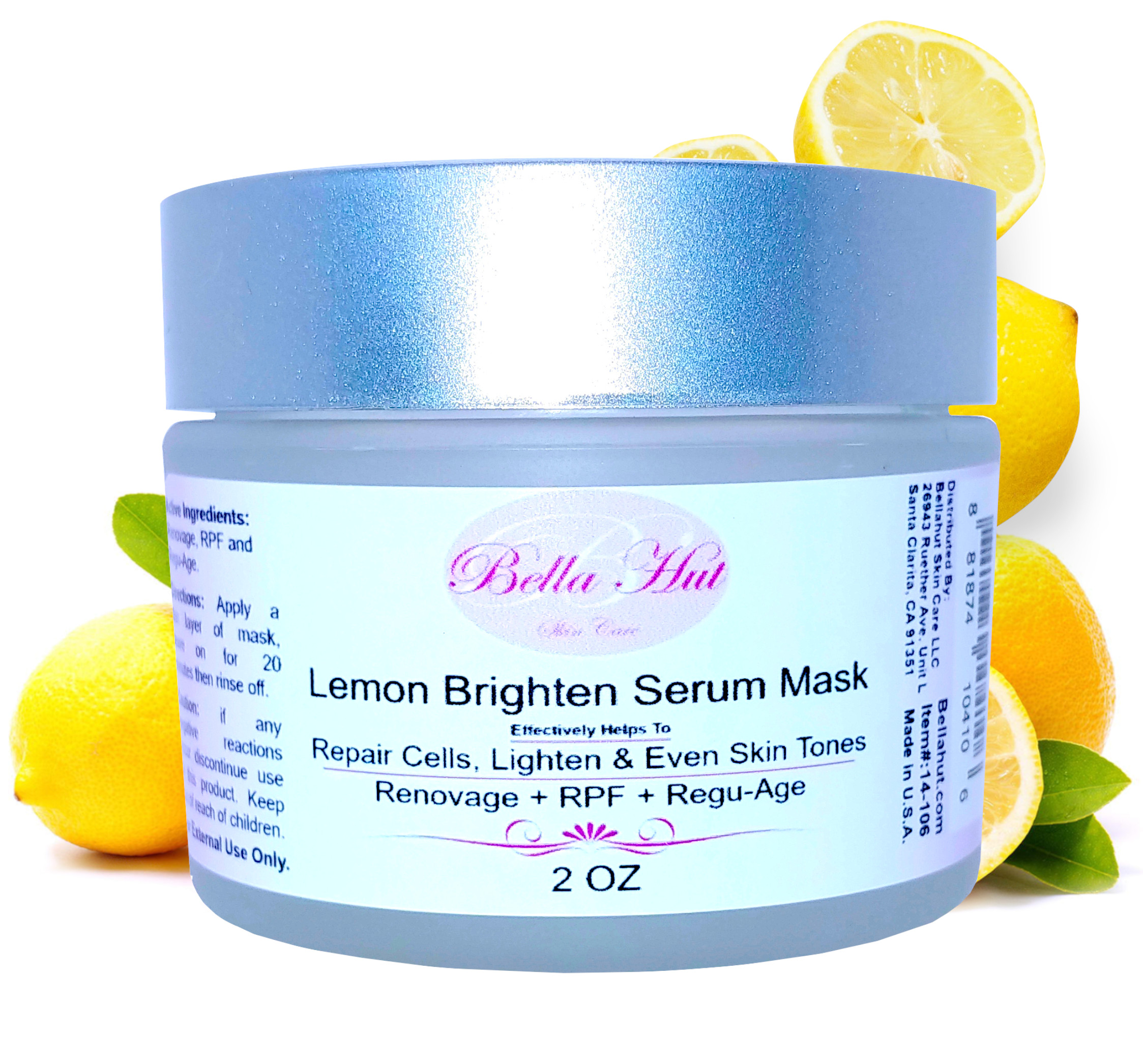 Lemon Brighten Serum Mask with Renovage, Rpf And Regu-Age for cellular repair and skin lightening