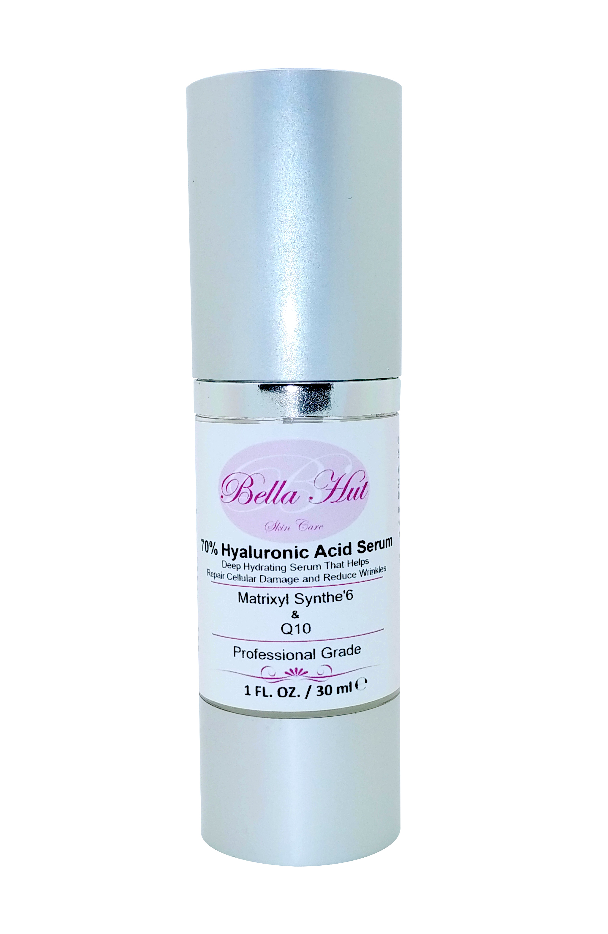 Cellular turnover70% Hyaluronic Acid with With Matrixyl Synthe’6  And Q10 in a deep hydration serum that repairs cell damage