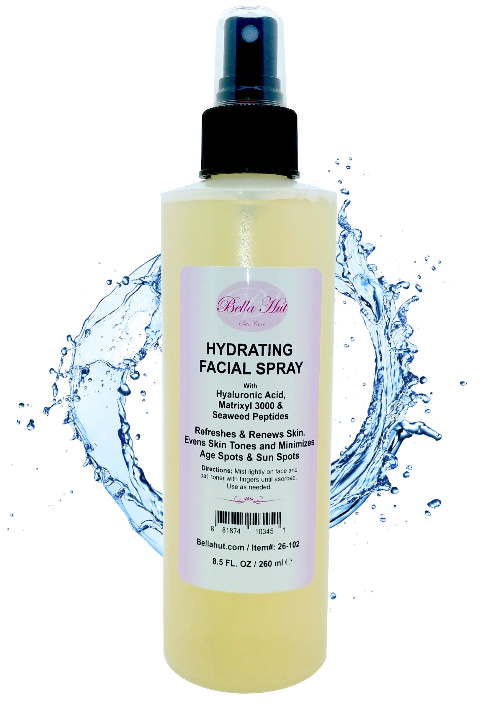 Hydrating Facial Spray with Hyaluronic Acid Matrixyl 3000 And Seaweed Extract that refeshes the skin and hydrates