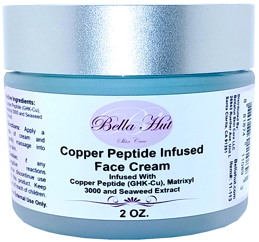 Wrinkle reducing copper peptide infused cream