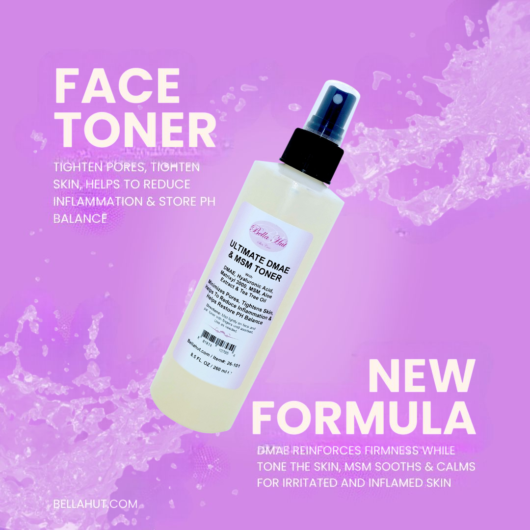 Ultimate DMAE Firming Toner with DMAE, Hyaluronic Acid, Matrixyl 3000, MSM, Aloe extract and Tea Tree essential oil