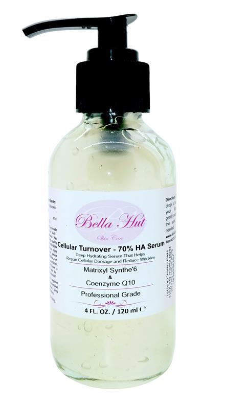 /Cellular turnover70% Hyaluronic Acid with With Matrixyl Synthe’6  And Q10 in a deep hydration serum that repairs cell damage