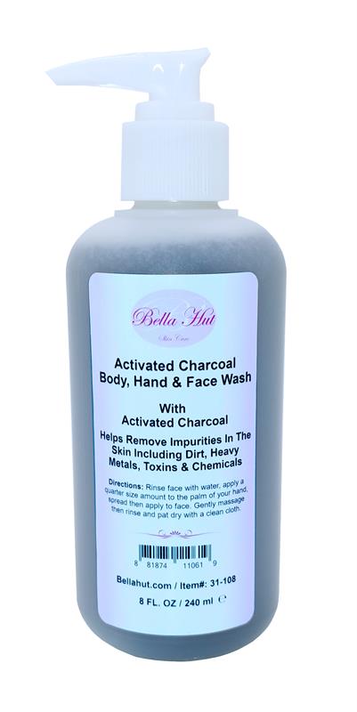/Activated Charcoal Cleanser For Face Body and Hands