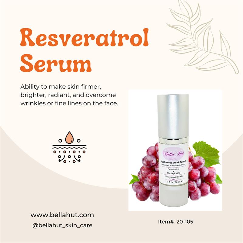 100% Hyaluronic Acid Serum with Resveratrol Red Wine Polyphenols and Matrixyl 3000